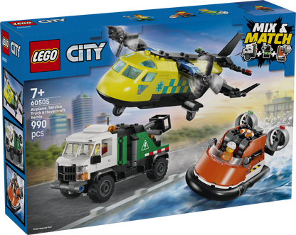 60505 | LEGO® City Airplane, Service Truck & Hovercraft Remix
