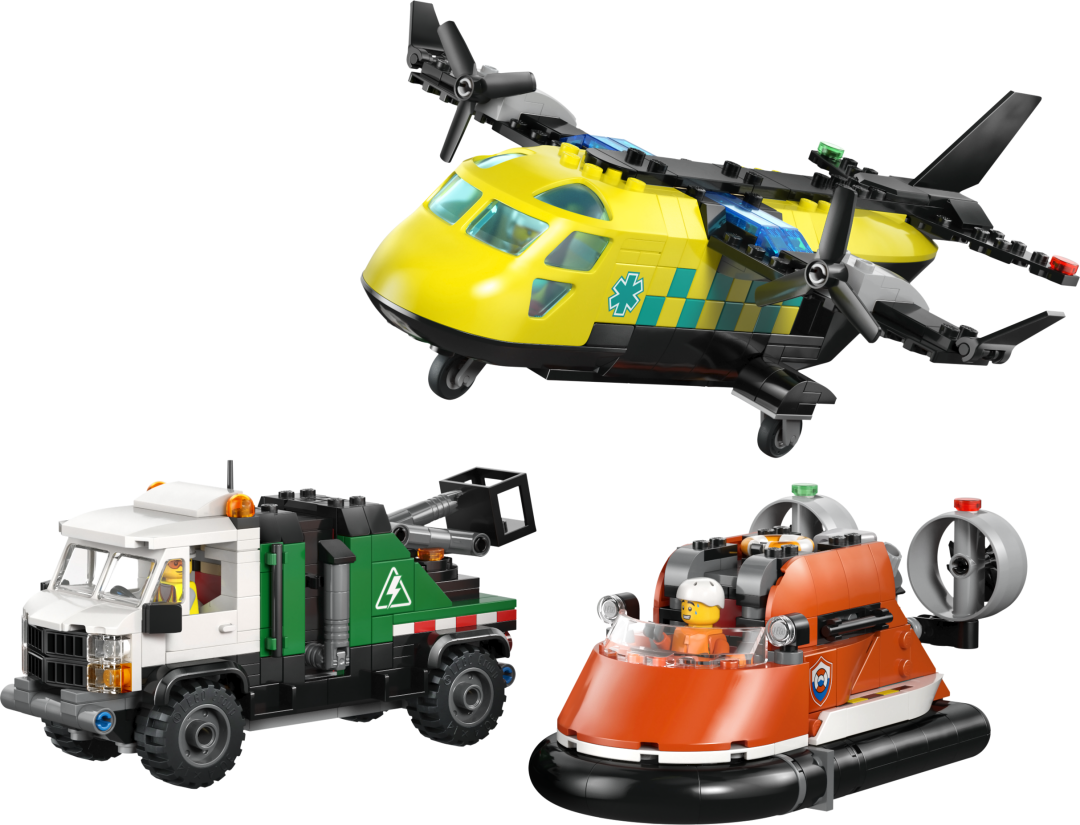 60505 | LEGO® City Airplane, Service Truck & Hovercraft Remix